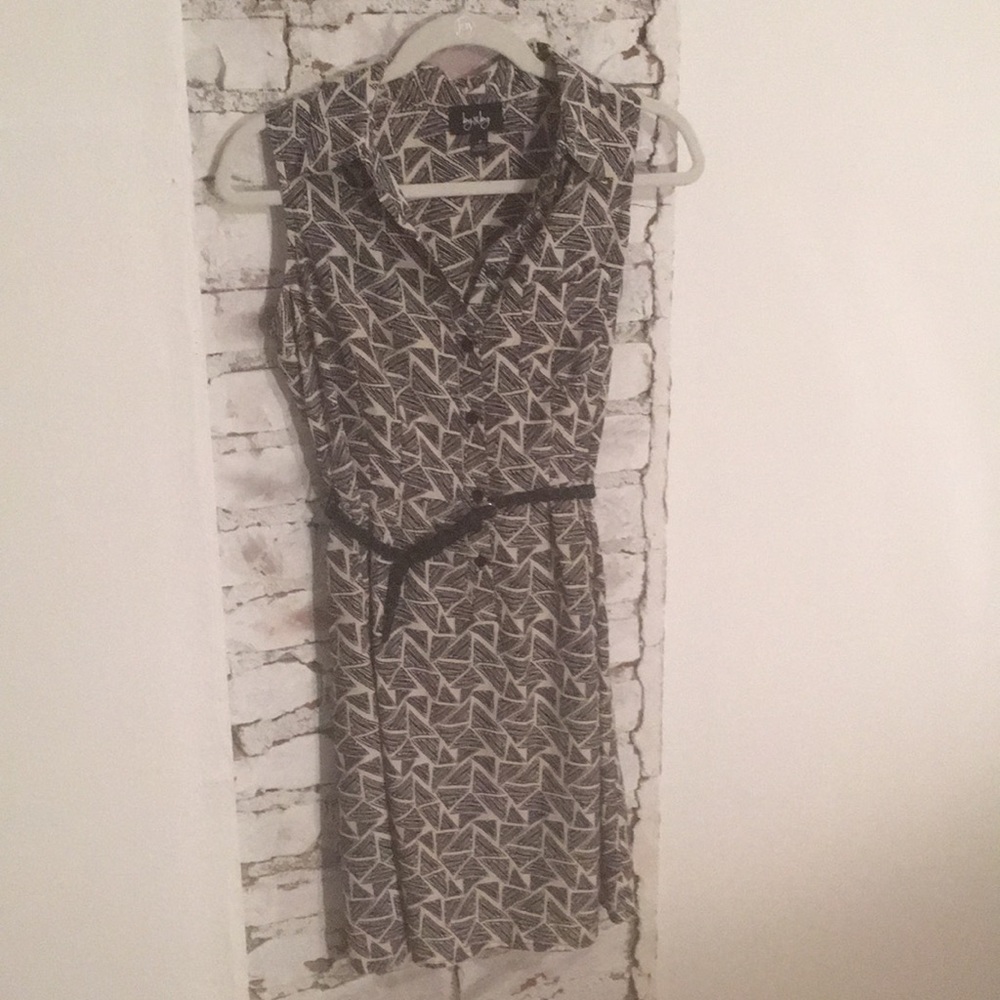 Black and white triangle dress